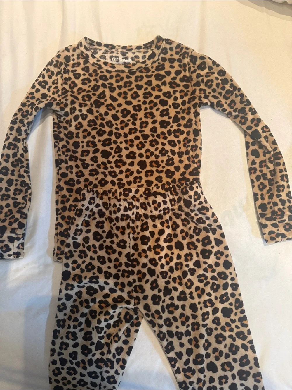 Cat & Jack Leopard Print Pajamas- Tan and Black